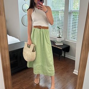Choices 100% linen skirt with drawstring
